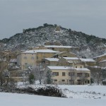 Village d'Aigaliers sous la neige le 8 mars 2010
