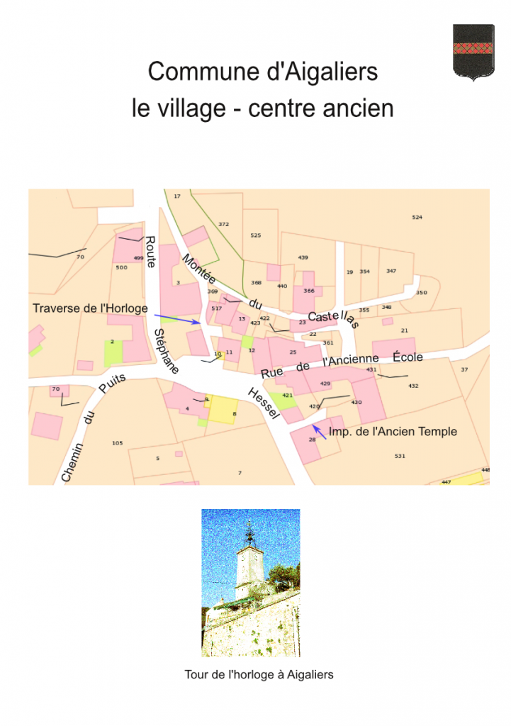 Aigaliers : Le village, centre ancien